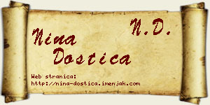 Nina Dostica vizit kartica